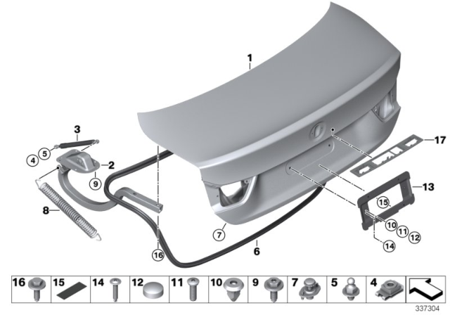 2020 BMW M4  Coupe Grip Trunk Lid Diagram for 41628057877