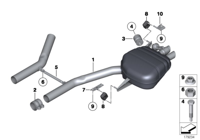 2012 BMW Alpina B7L  Rear Silencer, Left, With Exhaust Flap Diagram for 18307980119