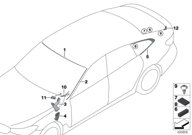 2018 BMW 640i xDrive Gran Turismo  Cover, Windscreen, Left Diagram for 51317412653