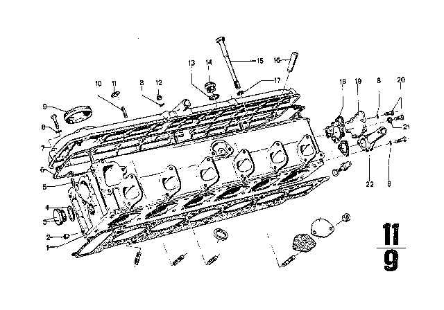 1976 BMW 3.0Si  Cylinder Head Cover Diagram for 11121276593