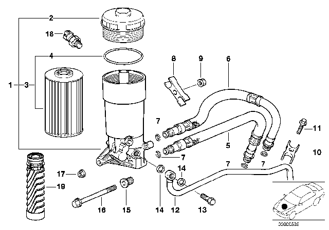 1995 BMW 540i  Guide Support Diagram for 11411733963