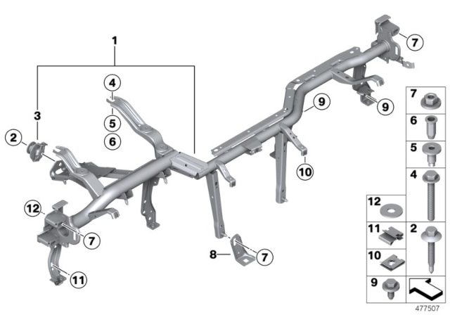 2019 BMW 430i Compensating Element Diagram for 07149283022