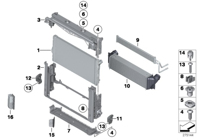 2010 BMW 535i GT  Radiator Diagram for 17118615426