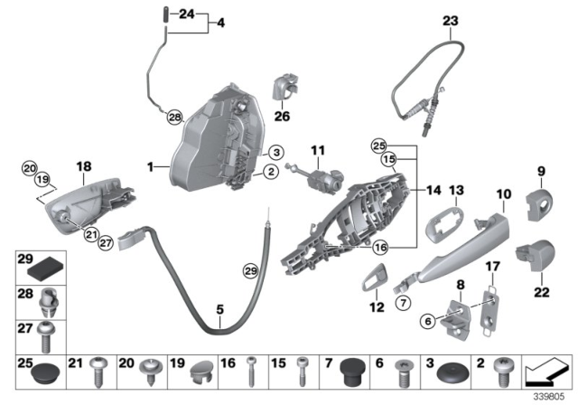 2008 BMW 128i  Left Handle Bracket Diagram for 51217060651
