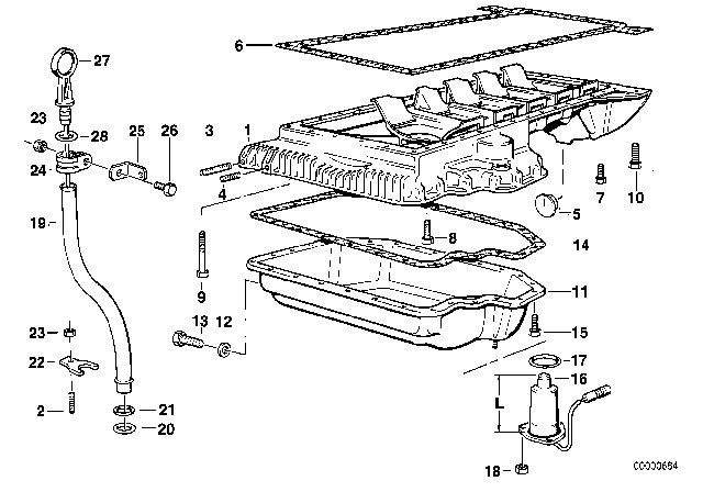 1998 BMW 750iL  Hex Bolt With Washer Diagram for 11131439736