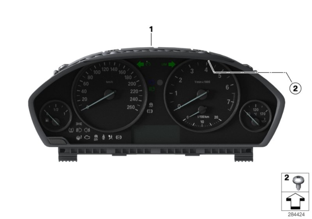 2015 BMW 328d xDrive  Instrument Cluster Diagram for 62108803174