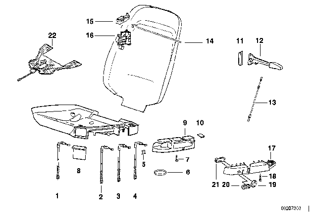 1998 BMW 318i  Pad Seat Front Diagram for 52108122076