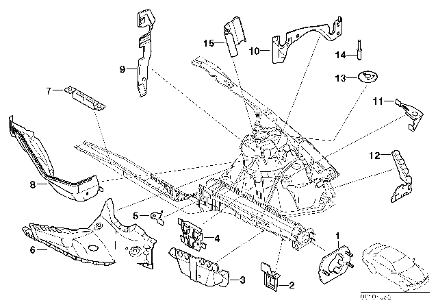 2004 BMW 325i  Left Stabilizer Support Diagram for 41118239195
