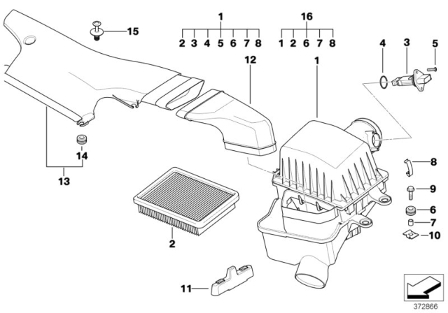 2006 BMW M3  Screw Diagram for 13717832177