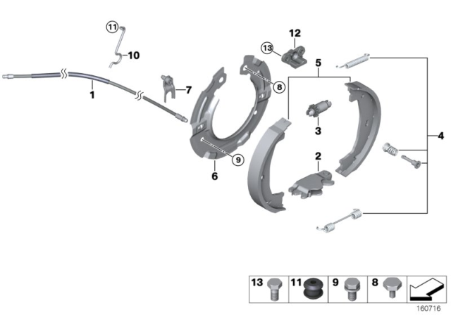 2012 BMW M3  Hand Brake Bowden Cable Diagram for 34406769368