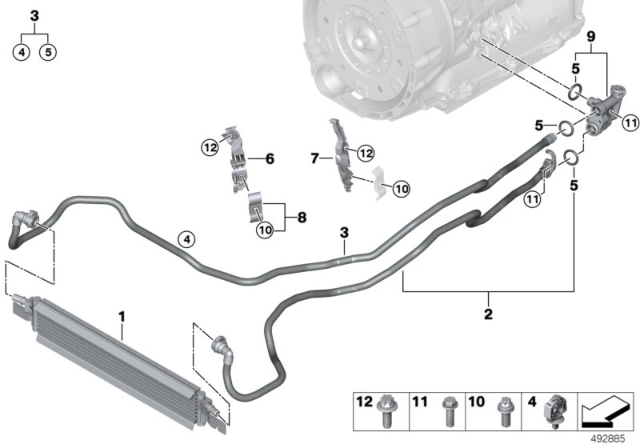 2020 BMW Z4  TRANSMISSION OIL COOLER LINE Diagram for 17228654897