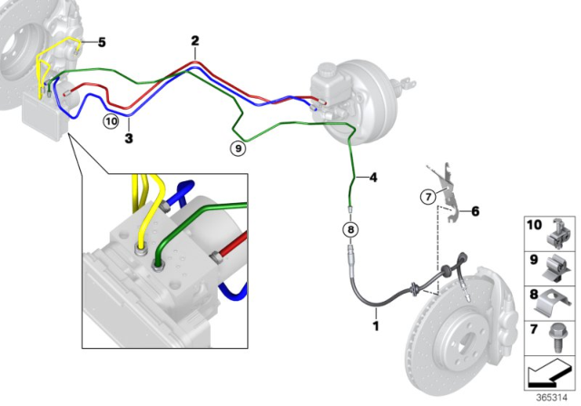 2017 BMW i8  Brake Hose Front Diagram for 34326868960