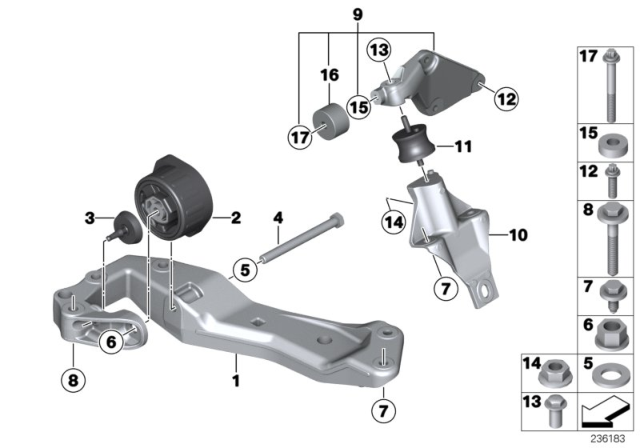 2015 BMW 640i xDrive  ADDITIONAL WEIGHT Diagram for 22326850876