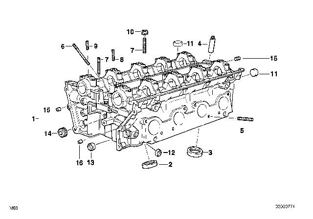 1994 BMW 740i  Cover Lid Diagram for 11121736875