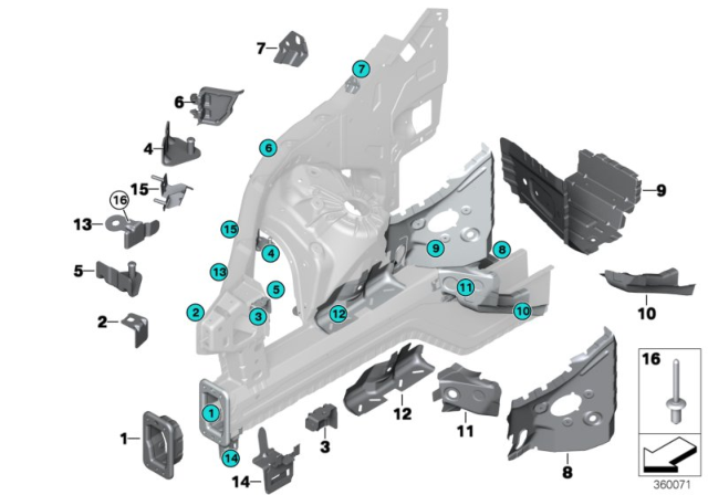 2010 BMW X5  Moulded Part For Wheel Housing Supp., Front Diagram for 41117159145