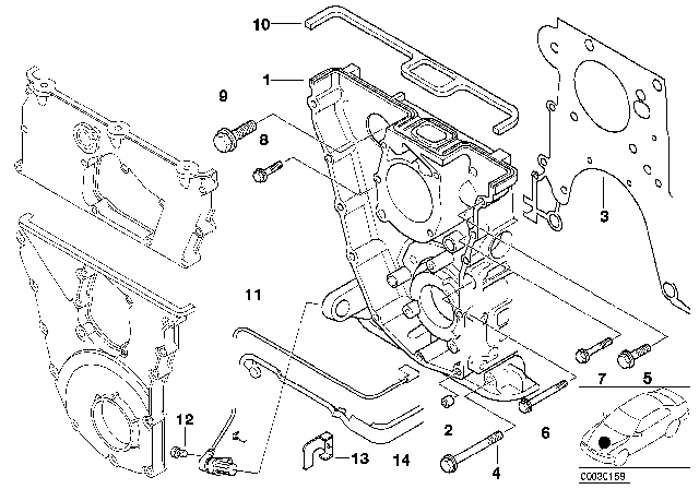 1995 BMW 318ti  Engine Crankshaft Position Sensor Diagram for 12141247259