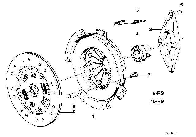 1991 BMW 535i  Set Rmfd-Clutch Parts Twin Mass Flywheel Diagram for 21211223135