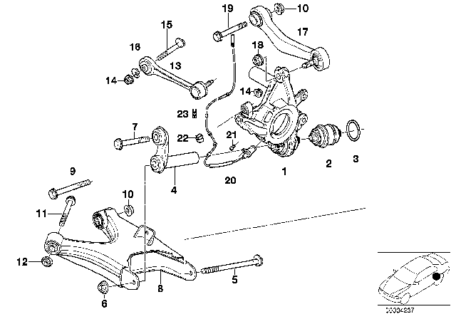 1997 BMW 740i  Blind Rivet Nut, Flat Headed Diagram for 07147174530