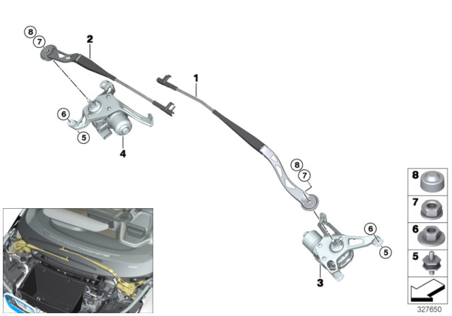 2018 BMW i3s  Windshield Wiper Motor Right Diagram for 61617359450