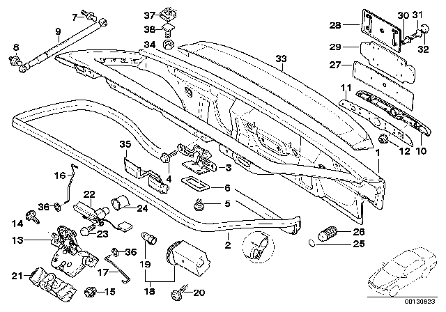 1999 BMW Z3 M  Screw Diagram for 46612315376