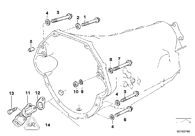 1996 BMW 850Ci  Hex Nut Diagram for 07119907088