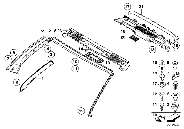2006 BMW 650i Covering Front Diagram for 51447900380