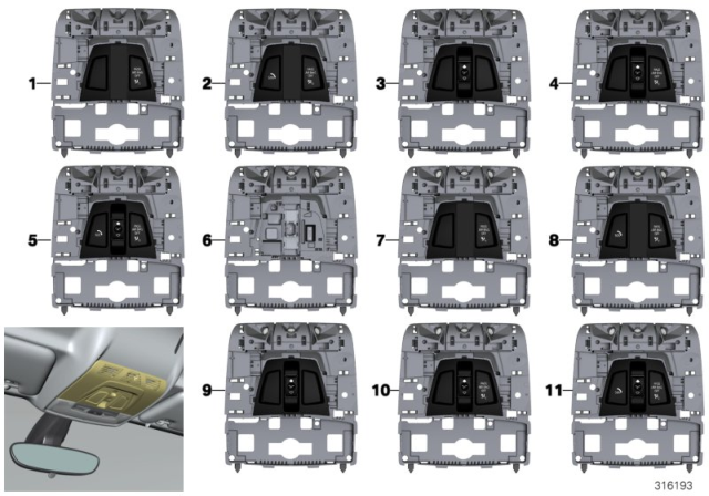 2015 BMW i3  Roof Function Centre Diagram for 61316820150