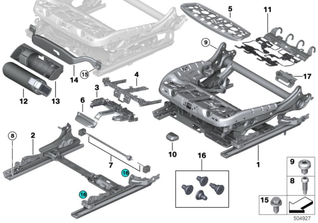 2020 BMW X5  Holder, Footwell Light Diagram for 52207398998