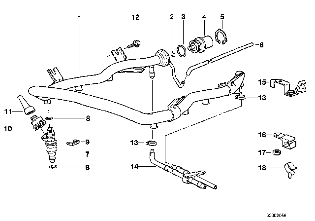 1993 BMW 740i  Vacuum Hose Diagram for 13537560069