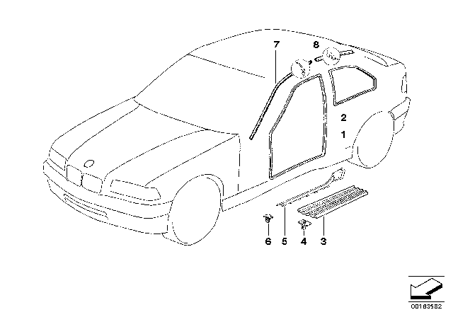 1997 BMW 318ti  Front Entrance Cover Diagram for 51478146118