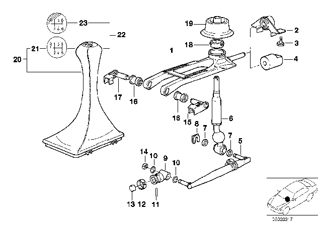 1992 BMW 850i  Leather Shifter Boot Diagram for 25111221823