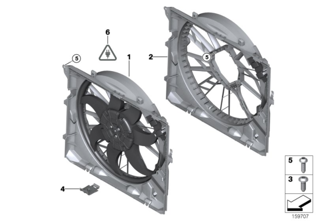 2007 BMW 328xi  Cooling Fan Assembly Diagram for 17427547305