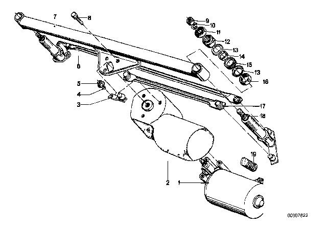1979 BMW 528i  Wipershaft Pivot Right Diagram for 61611355151