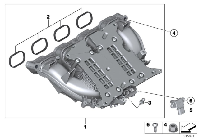 2016 BMW X4  Intake Manifold System Diagram for 11617588126
