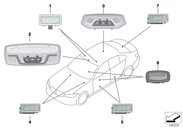 2020 BMW M340i LED FOR INTERIOR LAMP Diagram for 63319472763