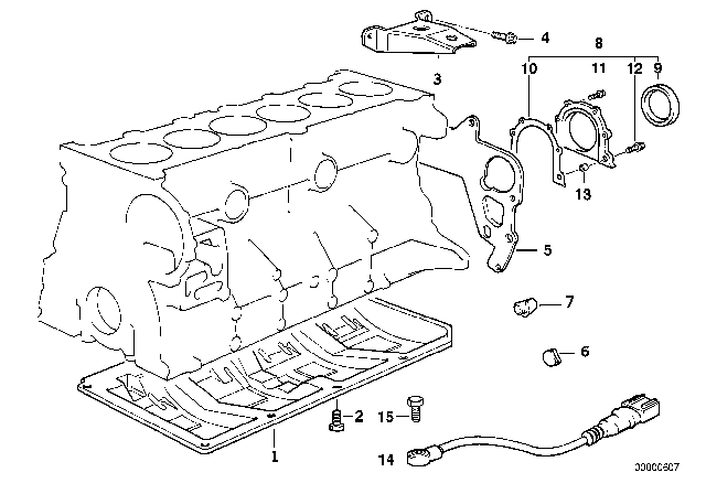 1994 BMW 325i Hex Bolt With Washer Diagram for 07119901314