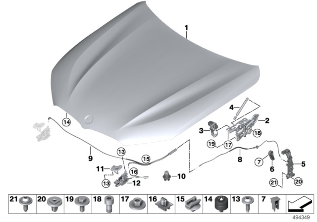 2020 BMW 840i Plug-In Connection Bracket Diagram for 61139285769