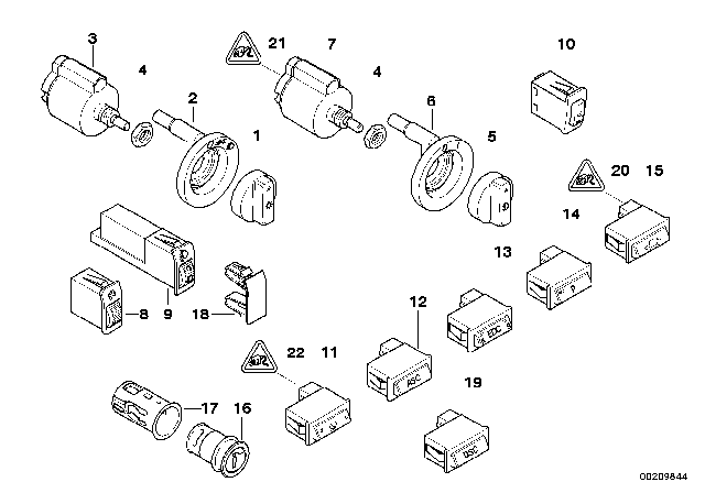 2000 BMW 740i  Universal Socket Housing Uncoded Diagram for 61136954554