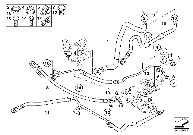 2004 BMW 525i  Active Steering Expansion Hose Diagram for 32416771744