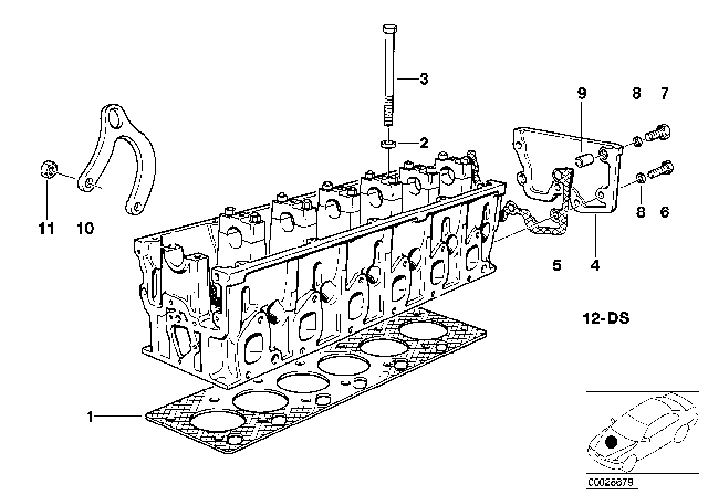 2001 BMW 750iL  Cylinder Head Gasket Asbestos-Free Diagram for 11121741020