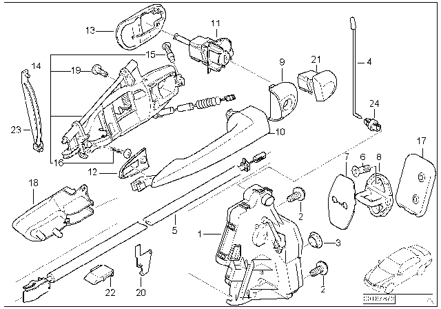 2003 BMW 325i Latch Striker Diagram for 51218196035