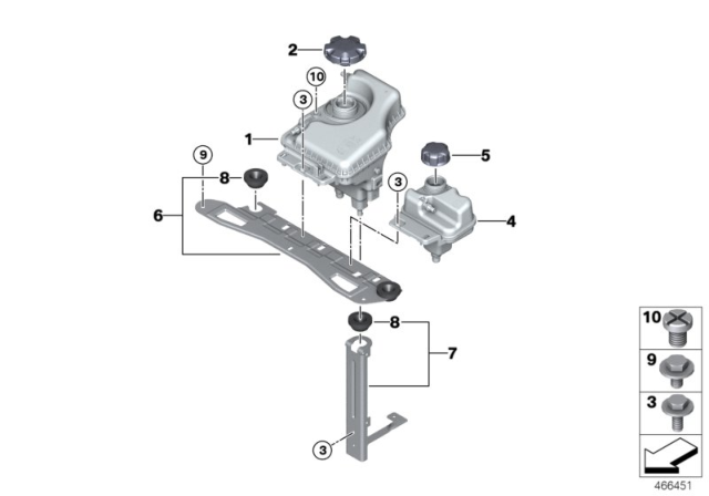2018 BMW 330e Holder, Expansion Tank, Bottom Diagram for 17138619461