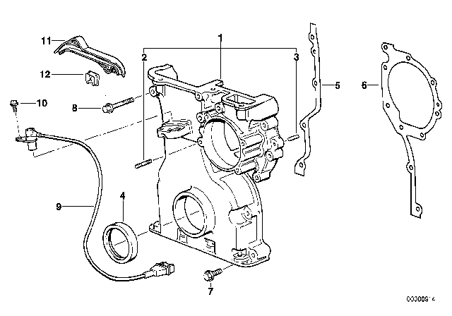1999 BMW 328i  Lower Chain Case Metal Gasket Diagram for 11141740846