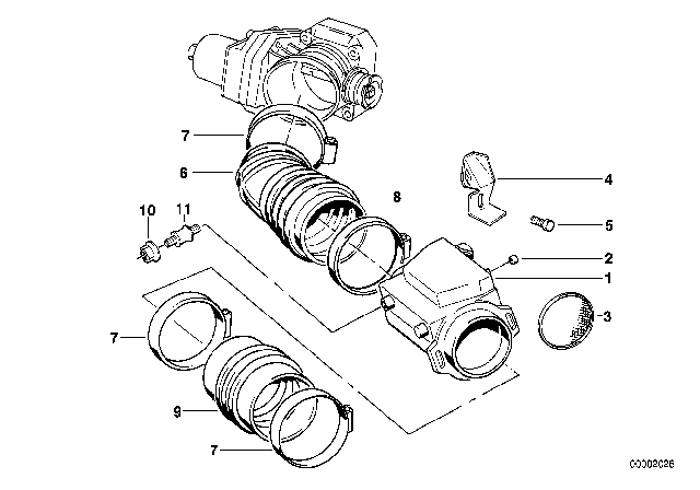 1994 BMW 750iL Protection Grid For Additional Fan Diagram for 13621730088