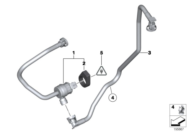 2011 BMW 528i  Fuel Tank Breather Line Diagram for 13907636130