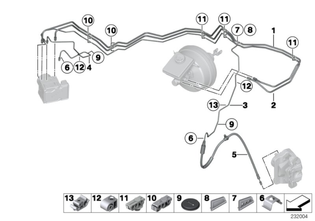 2017 BMW X3  Brake Hose Front Diagram for 34306887449