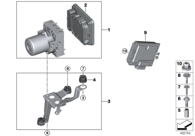 2020 BMW X3 M  Dsc Hydraulic Unit Diagram for 34518095345