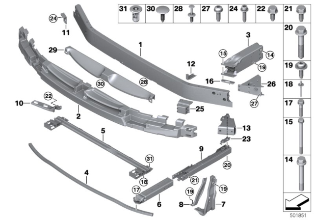 2018 BMW X1 Hex Bolt Diagram for 07119904996