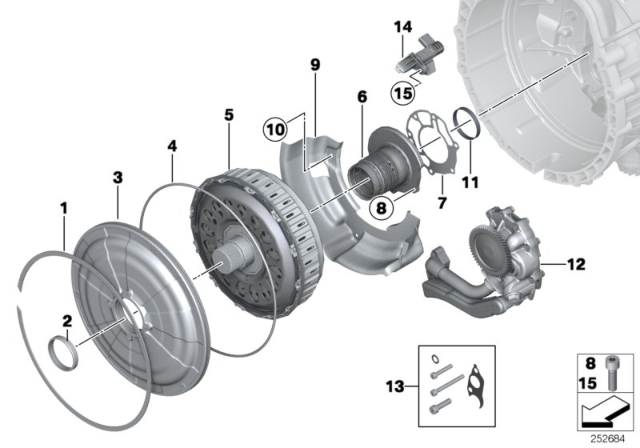 2016 BMW M5 Snap Ring Diagram for 28407842843