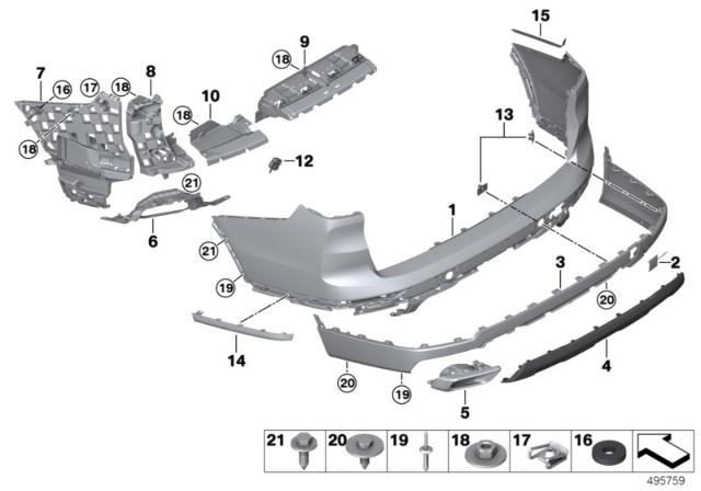 2019 BMW X7  TRIM, EXHAUST END PIPE, LEFT Diagram for 51127447591